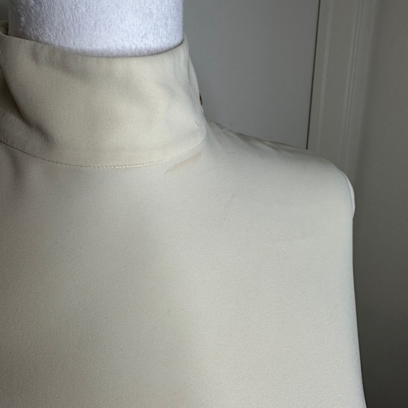 St John Long Sleeve Heavy Silk Georgette‎ Dress In Alabaster Women's S - Picture 7 of 12